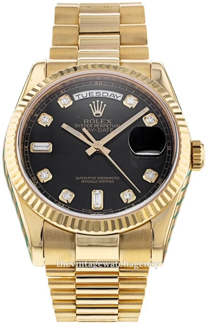 Rolex Day-Date 36 118238-0111 36mm Yellow gold Black