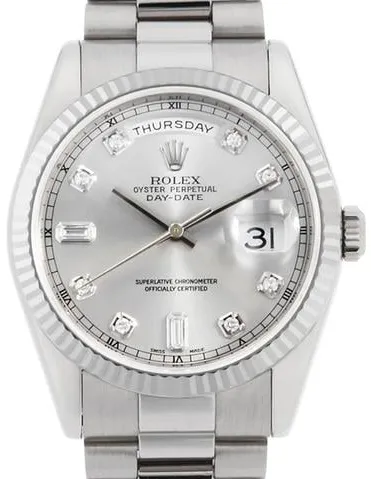 Rolex Day-Date 36 118239A 36mm White gold Silver