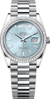 Rolex Day-Date 36 128396TBR Platinum Ice Blue