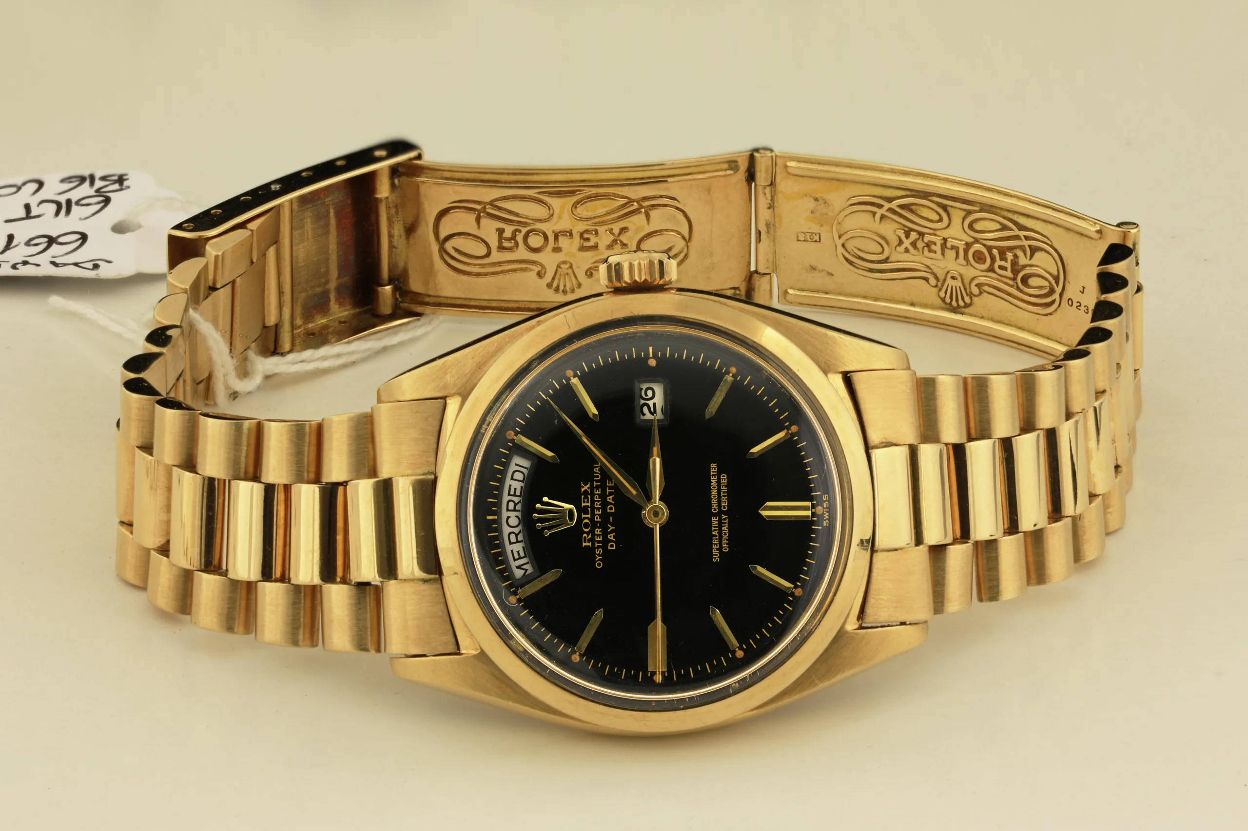 Rolex Day-Date 36 6612B Yellow gold Black