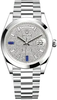 Rolex Day-Date 40 228206P Platinum Pave