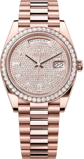 Rolex Day-Date 40 228345P Rose gold Pave