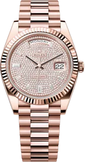 Rolex Day-Date 40 228235P Everose gold Pave