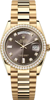 Rolex Day-Date "President" 128348GDBD Yellow gold Gray