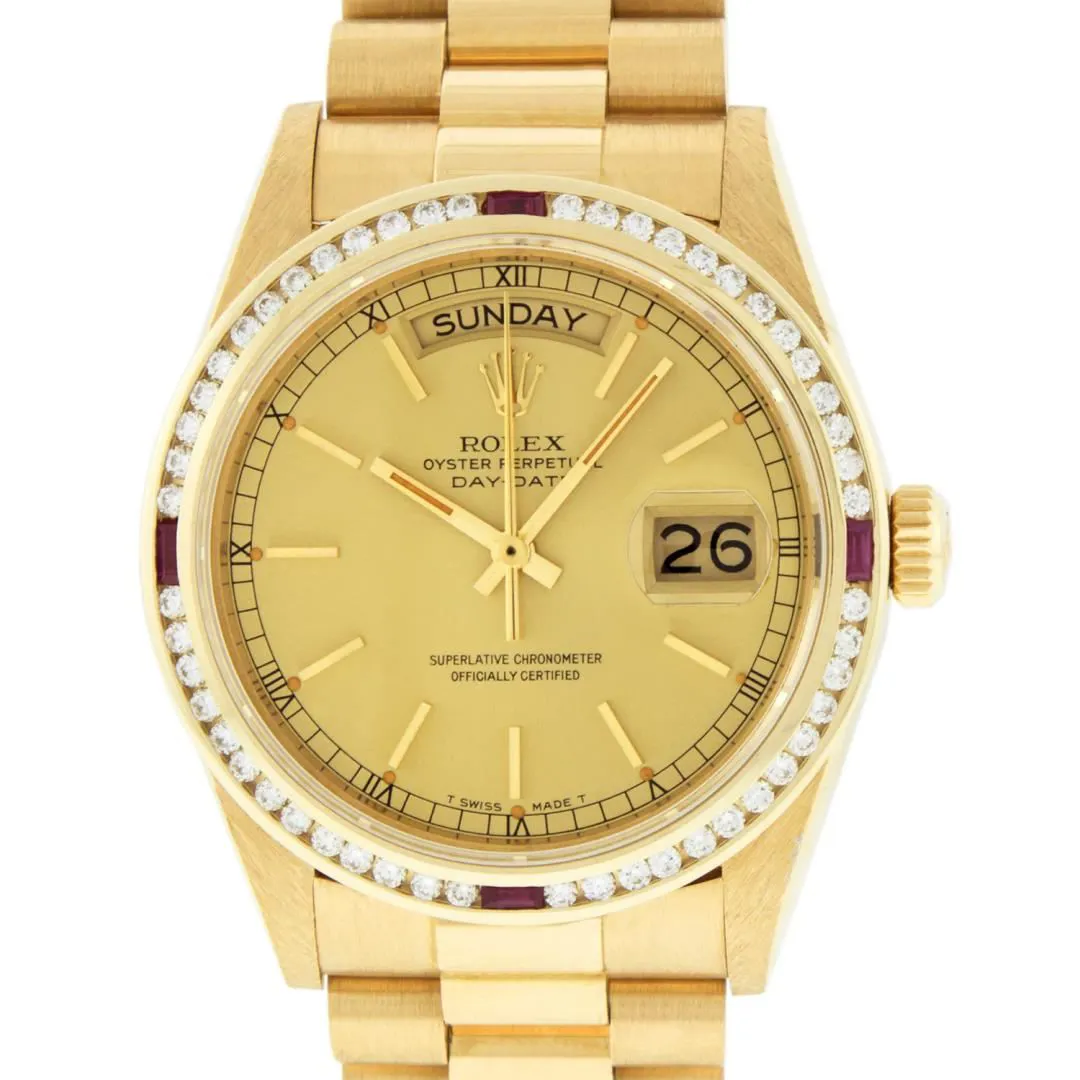 Rolex Day-Date 36mm 18k yellow gold Champagne