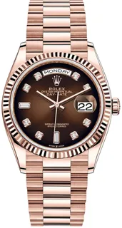 Rolex Day-Date 128235RD Rose gold Brown