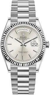 Rolex Day-Date 128239SI White gold Silver