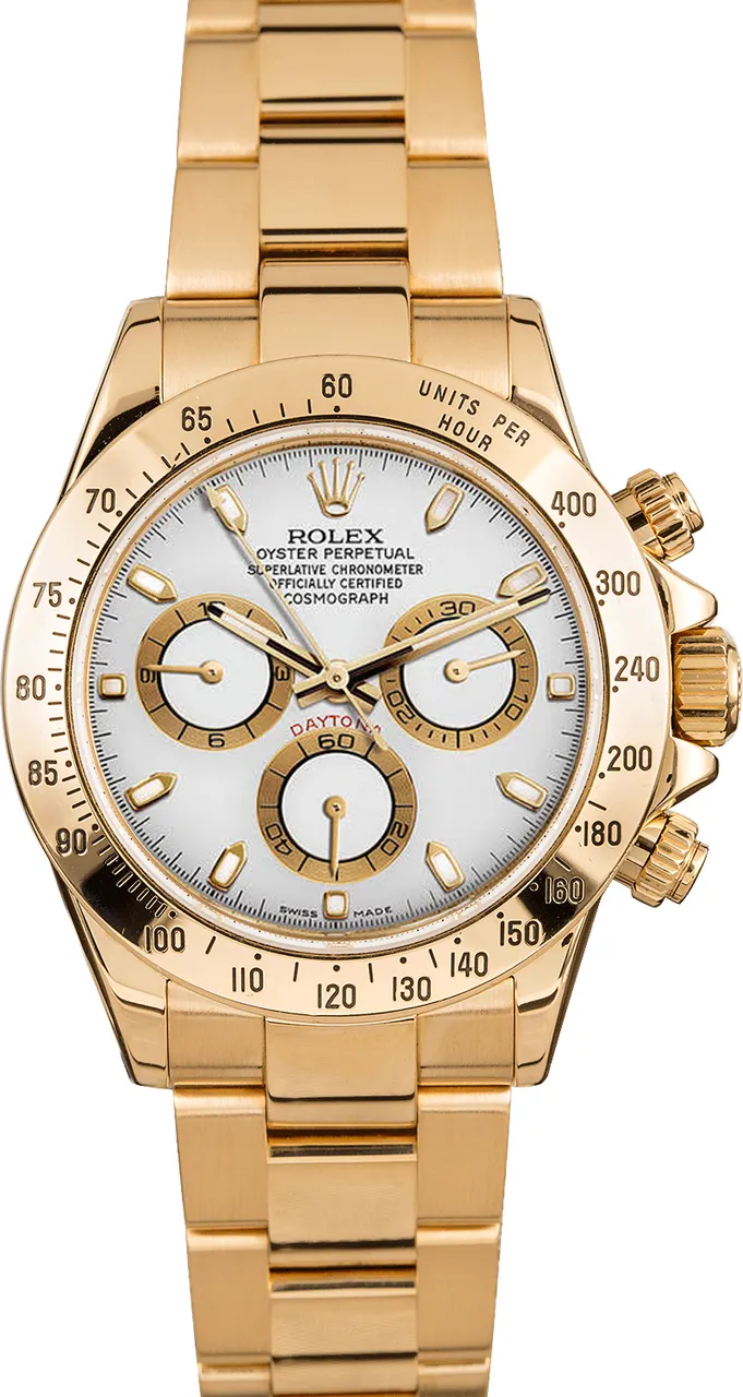 Rolex Daytona 116528W 40mm Yellow gold and 18k yellow gold White