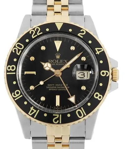 Rolex GMT-Master 16753 40mm Yellow gold and Stainless steel Black