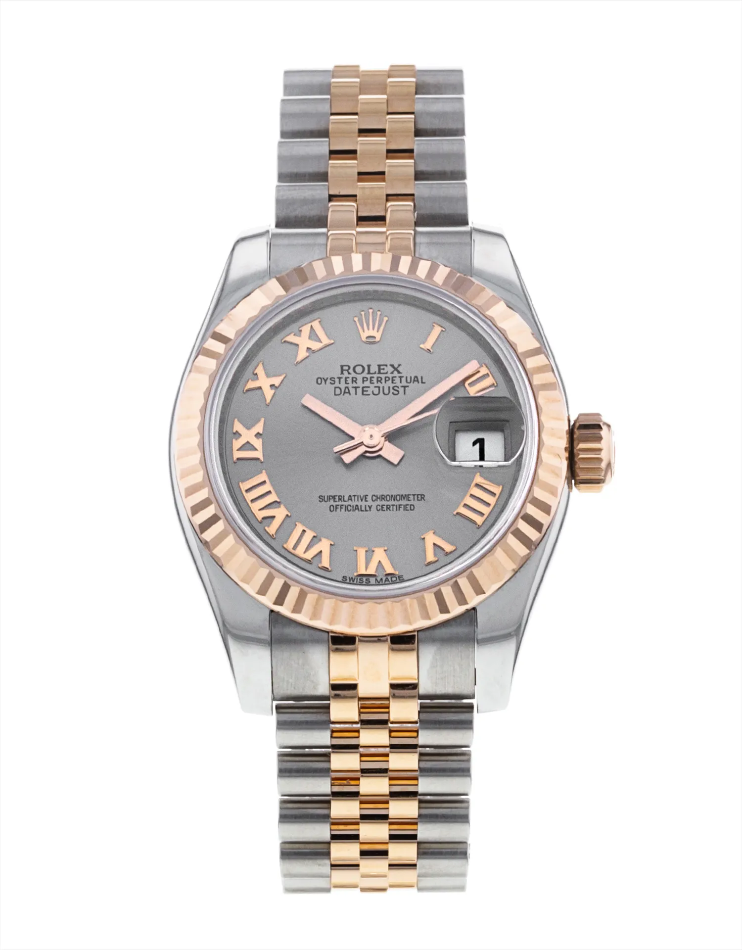 Rolex Lady-Datejust 179171 26mm Rose gold and Stainless steel Rhodium Roman Numeral