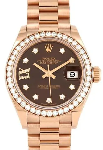 Rolex Lady-Datejust 279135RBR 28mm Rose gold Brown