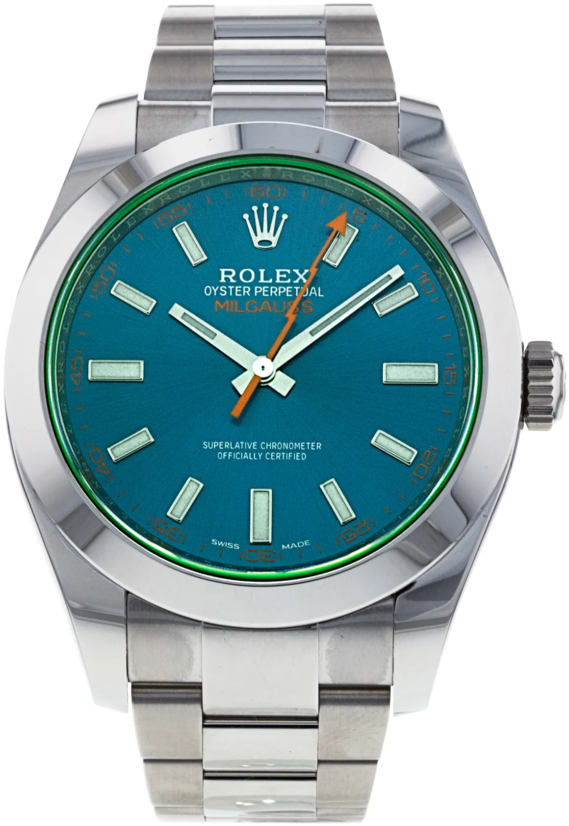 Rolex Milgauss 116400GV 40mm Stainless steel Blue Baton