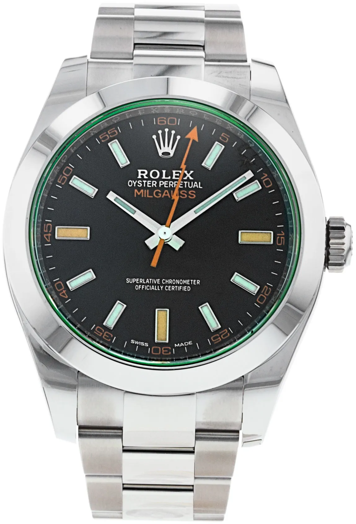 Rolex Milgauss 116400GV 40mm Stainless steel Black Baton