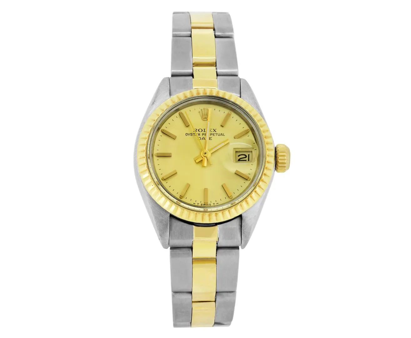 Rolex Date 26mm Yellow gold and Stainless steel Champagne 2