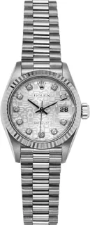 Rolex President P69179SJD White gold Silver