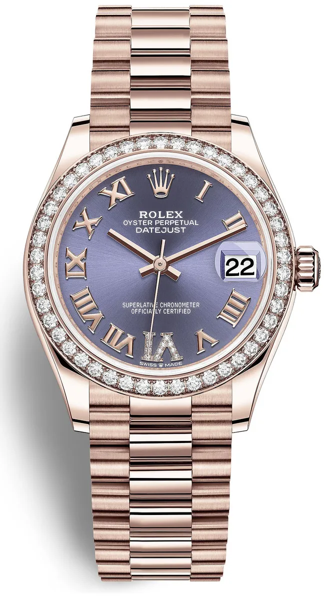 Rolex President 278285LRD 31mm Rose gold and 18k rose gold Blue