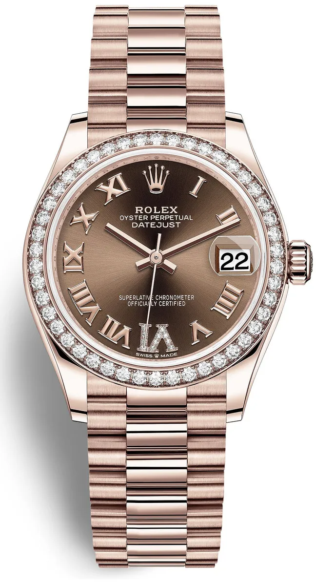 Rolex President 278285RRD 31mm Rose gold and 18k rose gold Brown