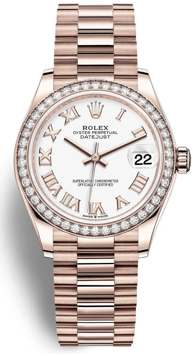 Rolex President 278285WR 31mm Rose gold and 18k rose gold White