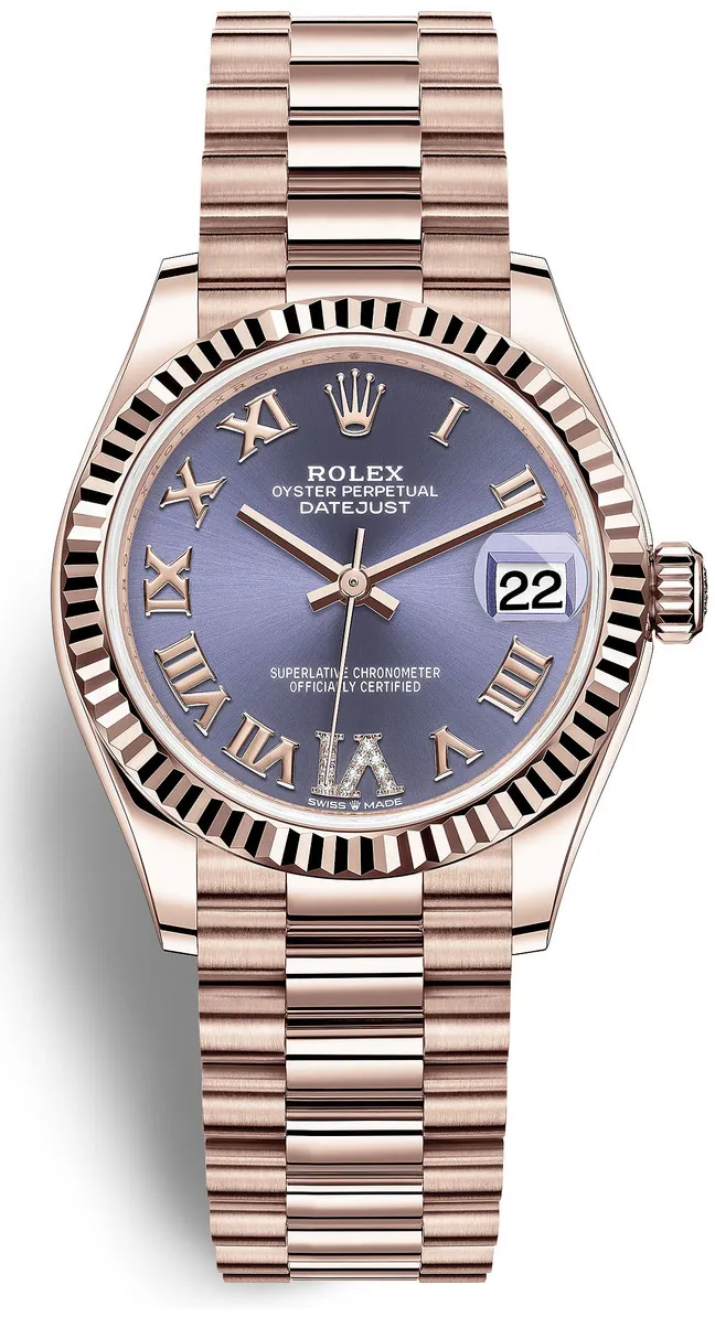 Rolex President 278275LRD 31mm Rose gold and 18k rose gold Blue