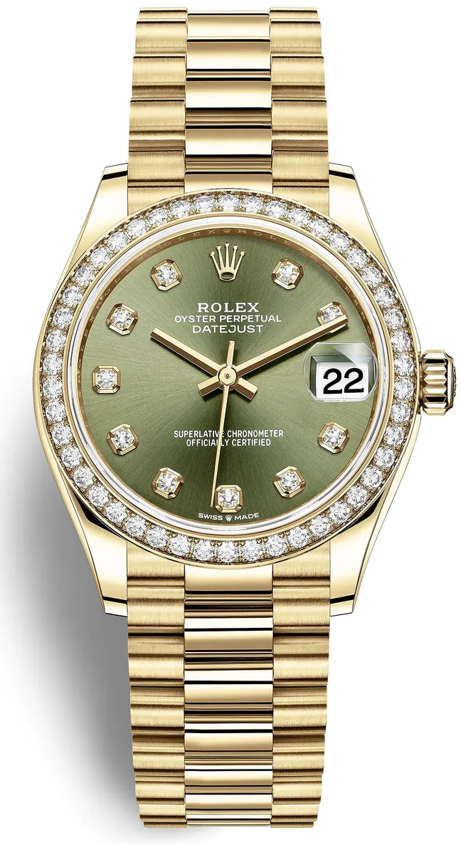 Rolex President 278288GD 31mm Yellow gold and 18k yellow gold Green