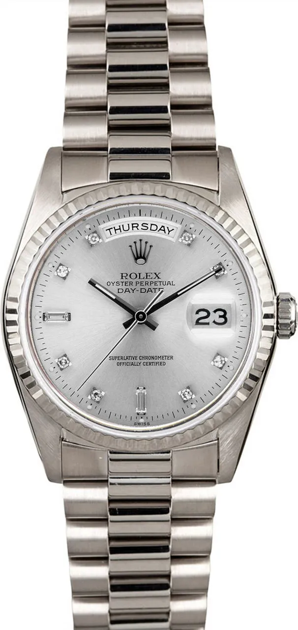 Rolex President P18239SD 36mm White gold and 18k white gold