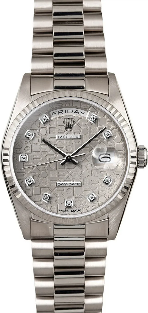 Rolex President P18239SJD 36mm White gold and 18k white gold