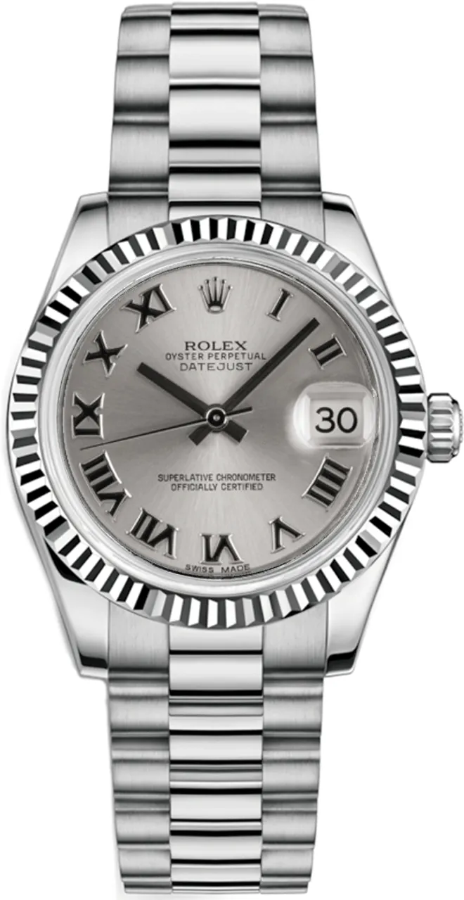 Rolex President P68279SR 31mm White gold and 18k white gold Silver