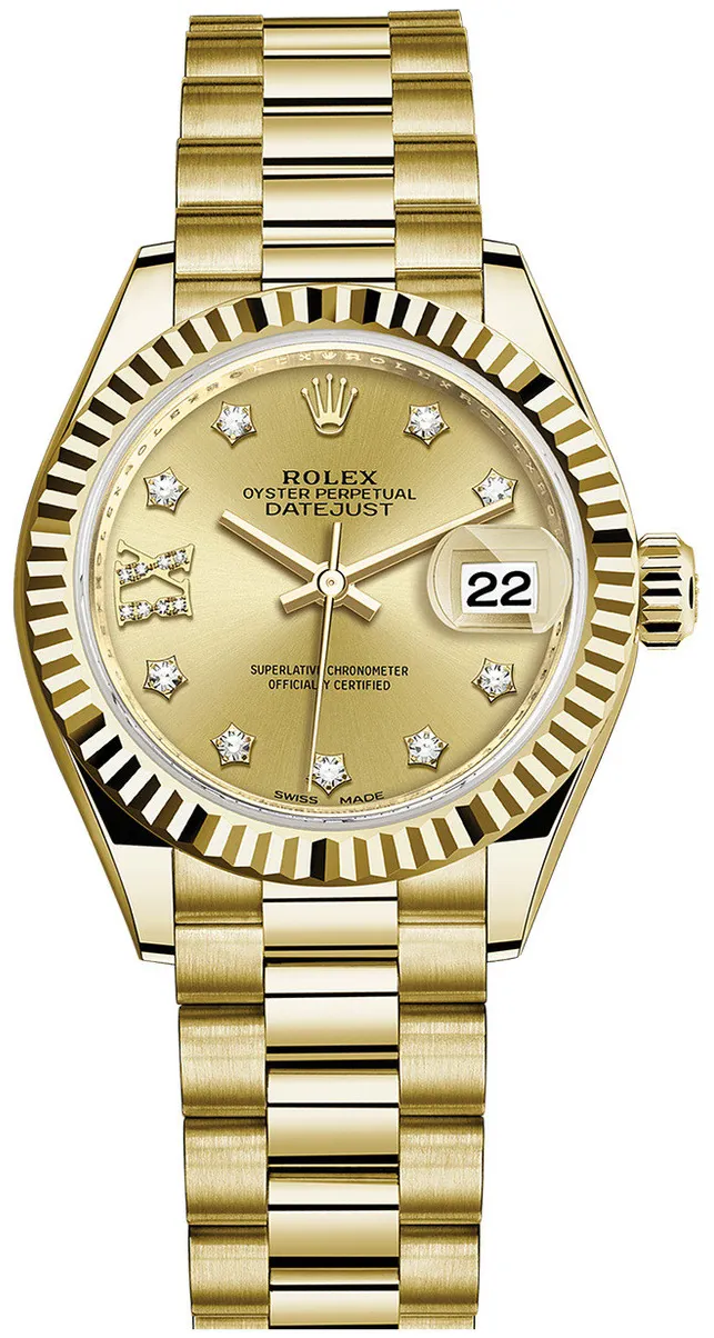 Rolex President 279178CRDFP 28mm Yellow gold and 18k yellow gold Champagne