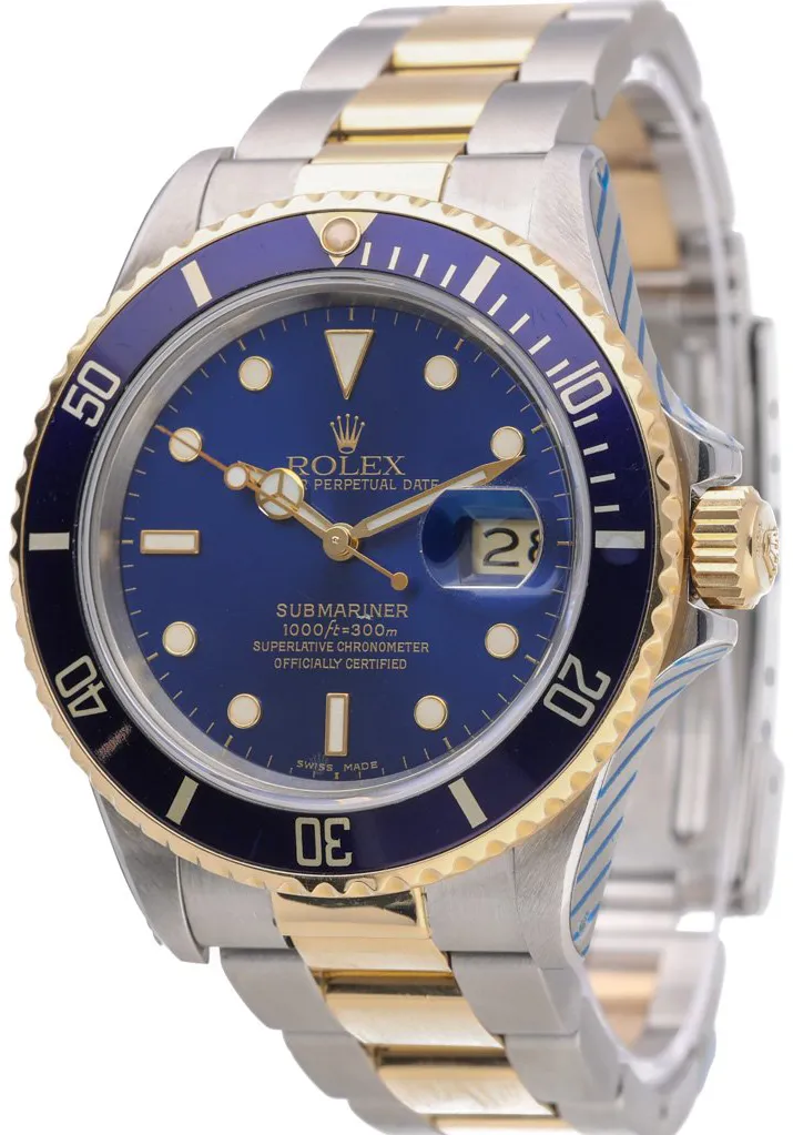 Rolex Submariner 16803 40mm Yellow gold and Stainless steel Blue 2