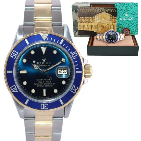 Rolex Submariner 16803 40mm Two-Tone Gold Steel Blue