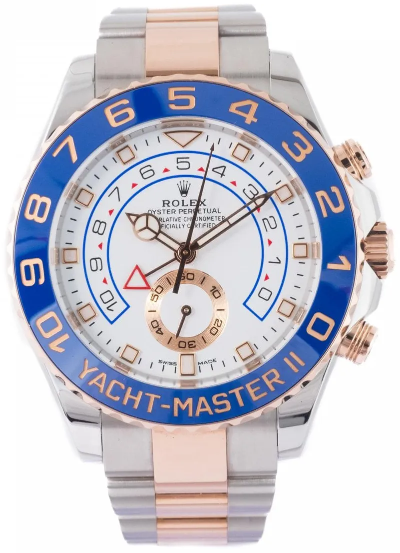 Rolex Yacht-Master II 116681 44mm Rose gold and Stainless steel White