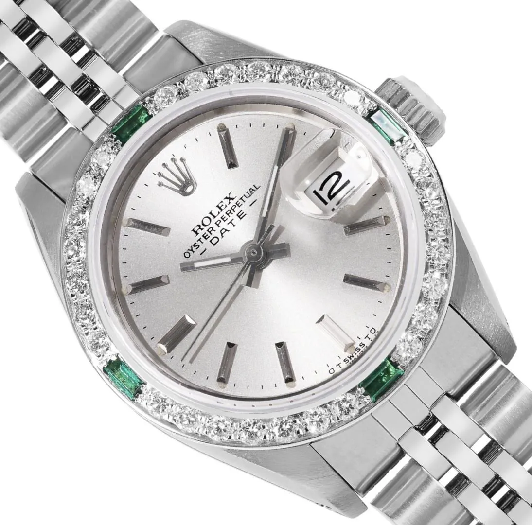 Rolex Date 26mm Stainless steel and 18k white gold Silver 1