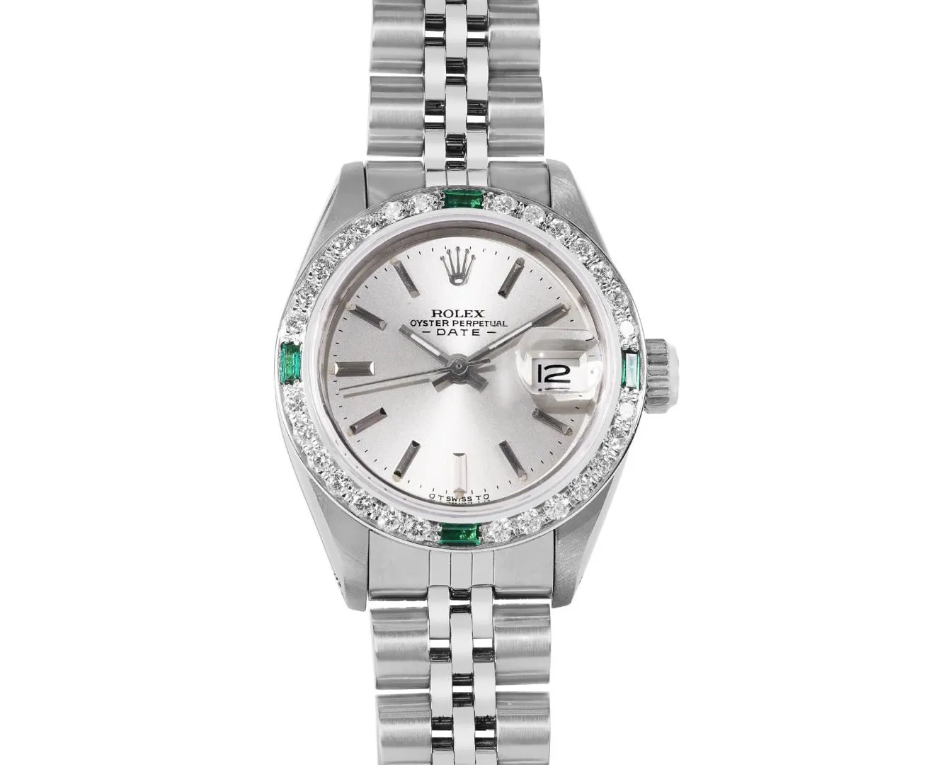 Rolex Date 26mm Stainless steel and 18k white gold Silver