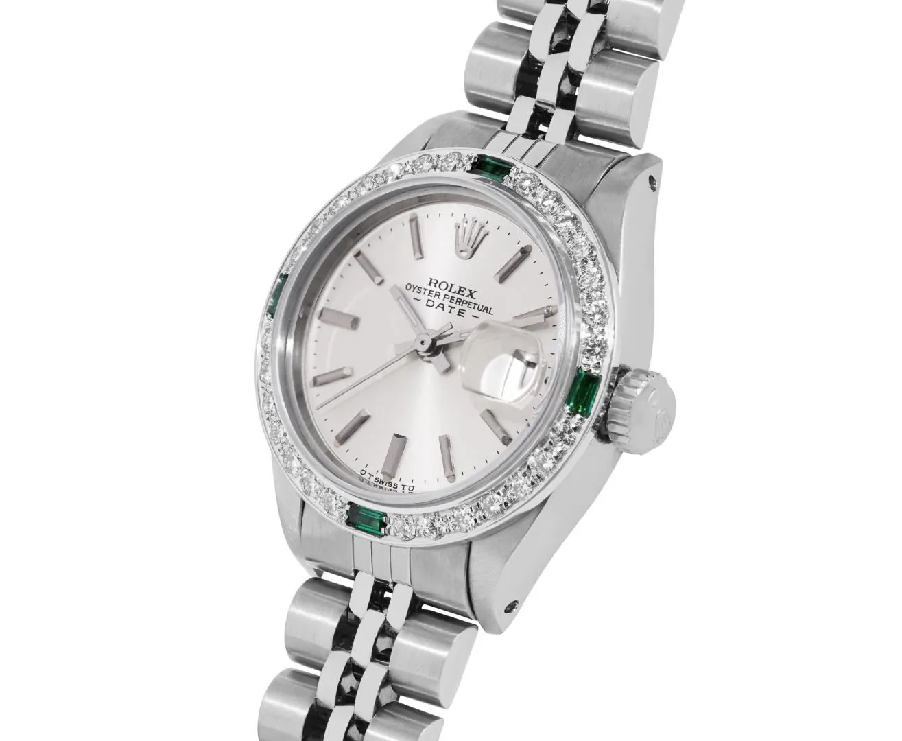 Rolex Date 26mm Stainless steel and 18k white gold Silver 2