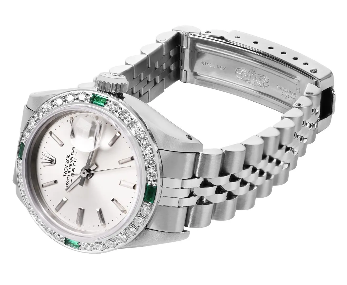 Rolex Date 26mm Stainless steel and 18k white gold Silver 3