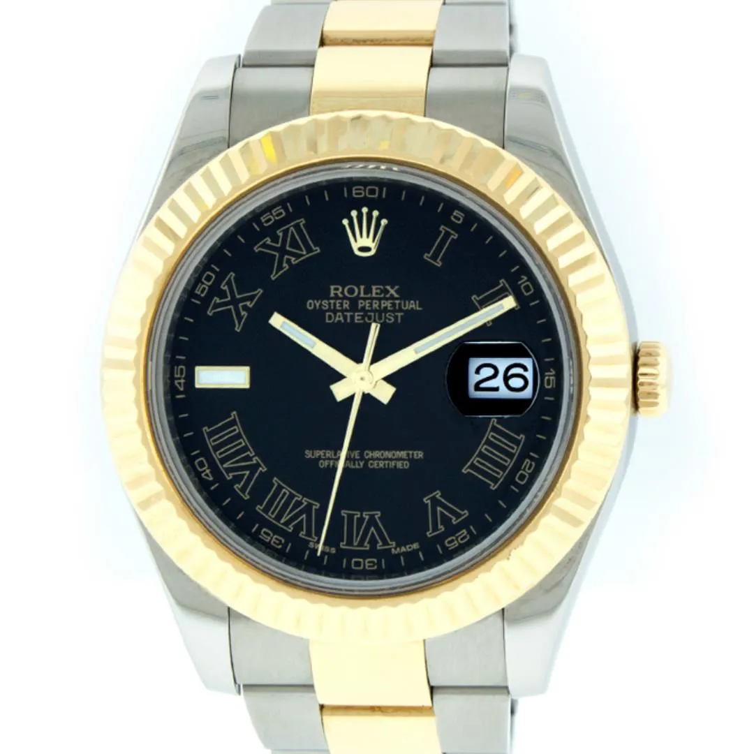 Rolex Datejust II 116333 41mm Stainless steel and 18k yellow gold Black