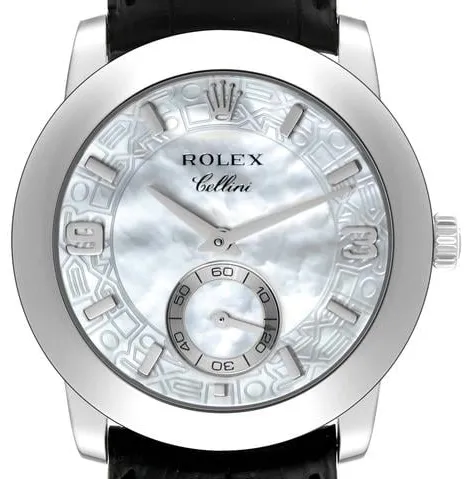 Rolex Cellini 5240/6 35mm Platinum Mother-of-pearl