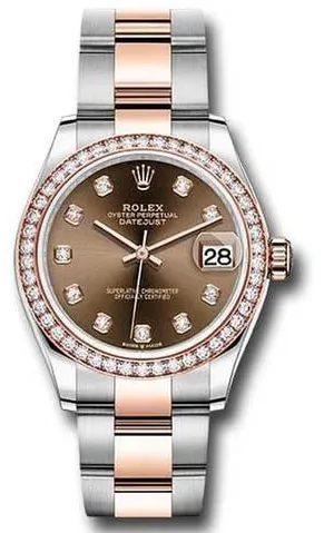 Rolex Datejust 31 278381RBR 31mm Yellow gold and Stainless steel Brown