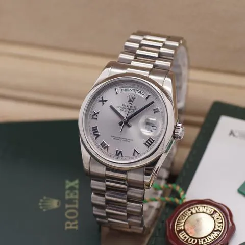 Rolex Day-Date 36 118209 36mm White gold Silver