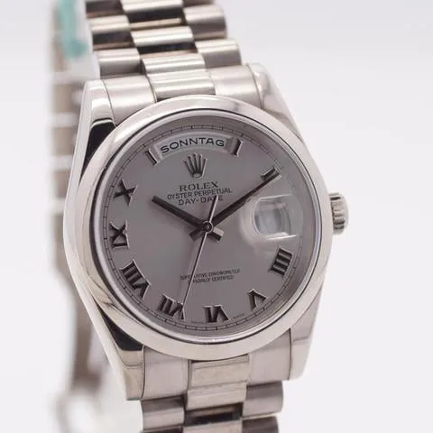 Rolex Day-Date 36 118209 36mm White gold Silver 1