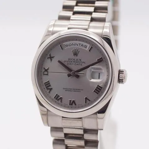 Rolex Day-Date 36 118209 36mm White gold Silver 2