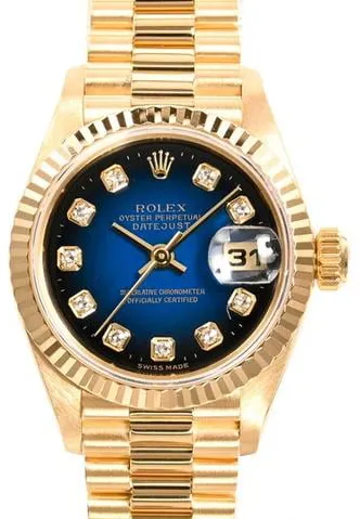 Rolex Datejust 69178G 26mm Yellow gold Blue