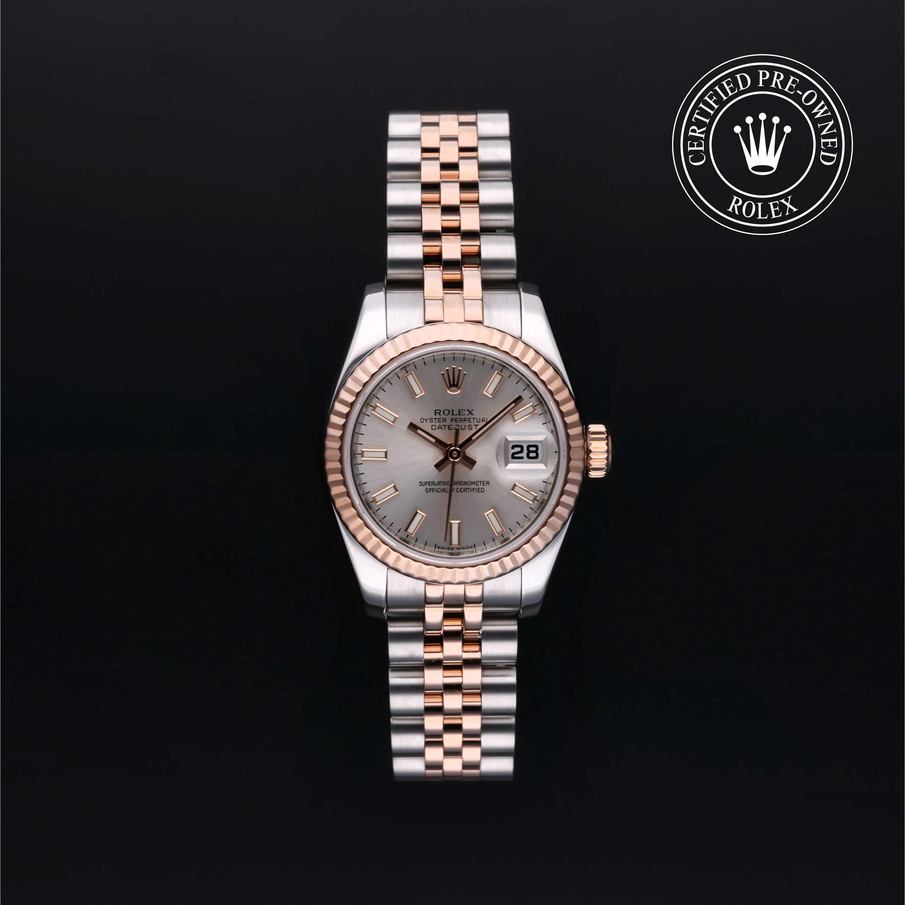 Rolex Lady-Datejust 179171 26mm Everose Rolesor Silver