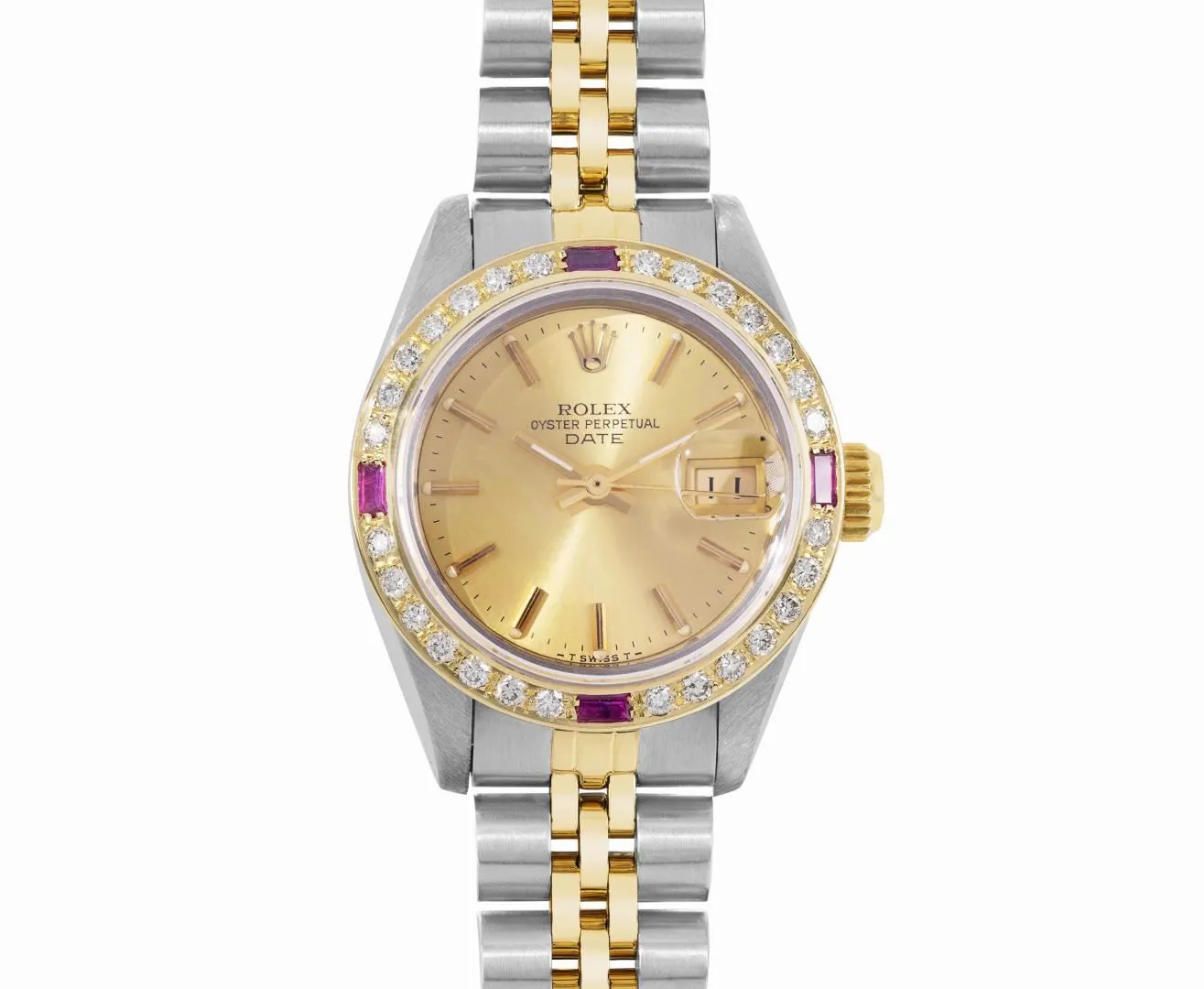 Rolex Date 26mm Stainless steel and 14k yellow gold Champagne 1