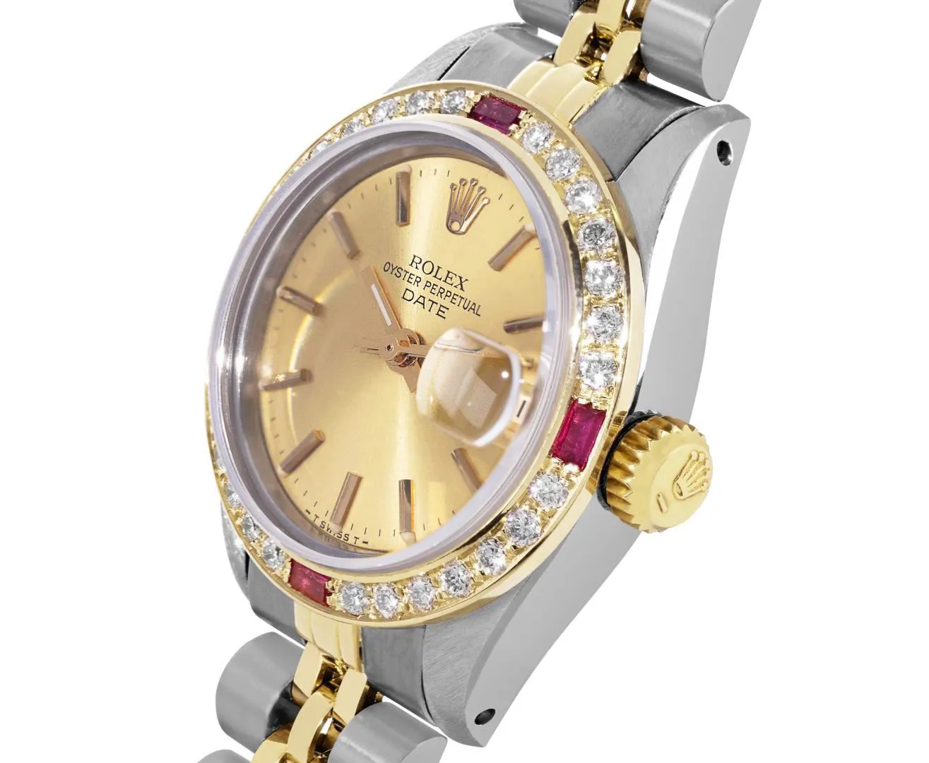 Rolex Date 26mm Stainless steel and 14k yellow gold Champagne 2