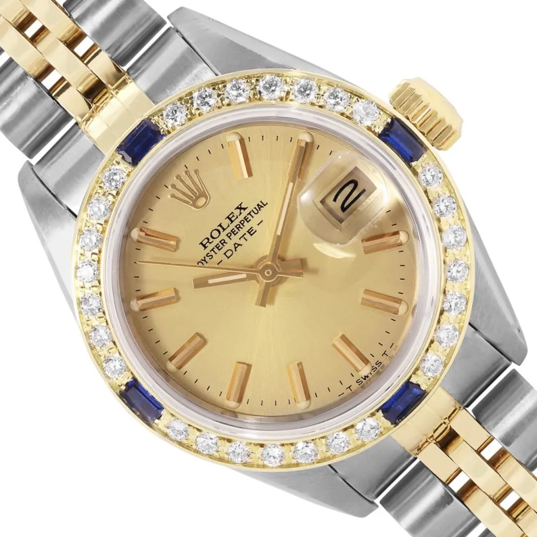 Rolex Date 26mm Yellow gold and Stainless steel Champagne