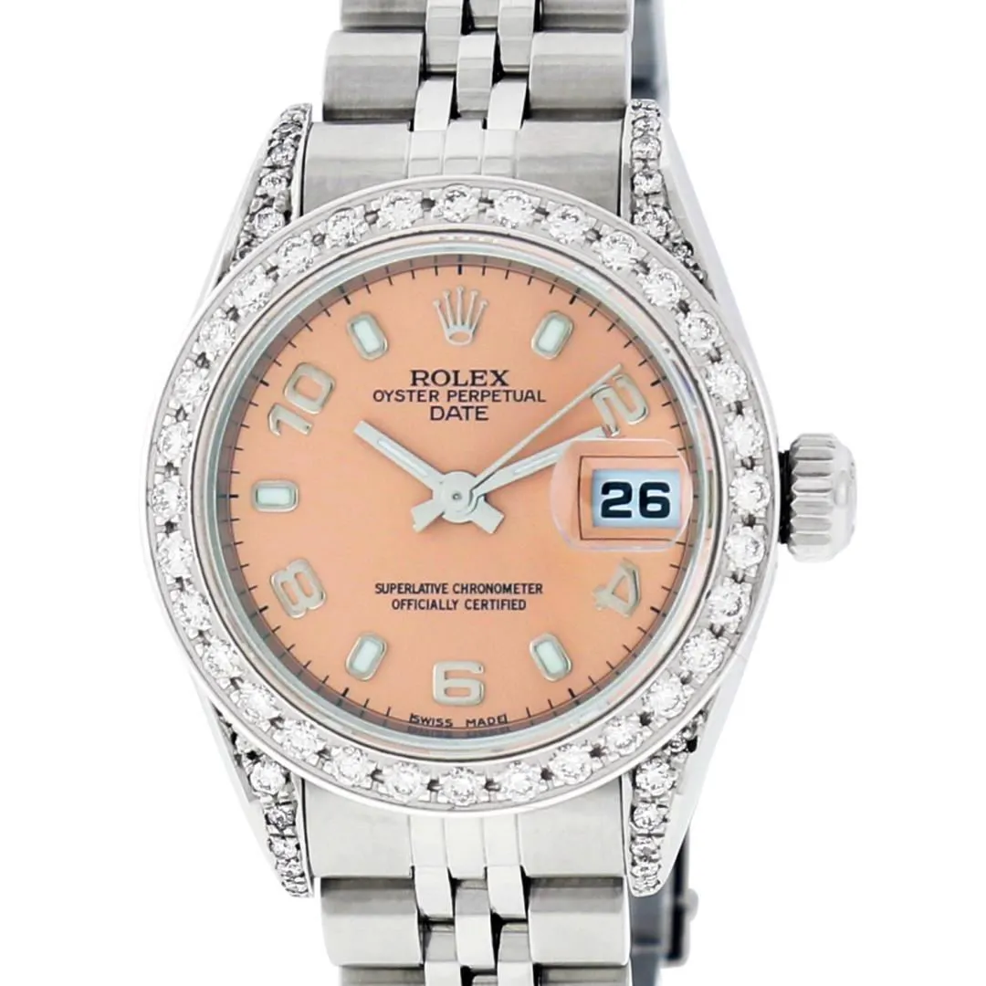 Rolex Date 26mm Stainless steel Salmon