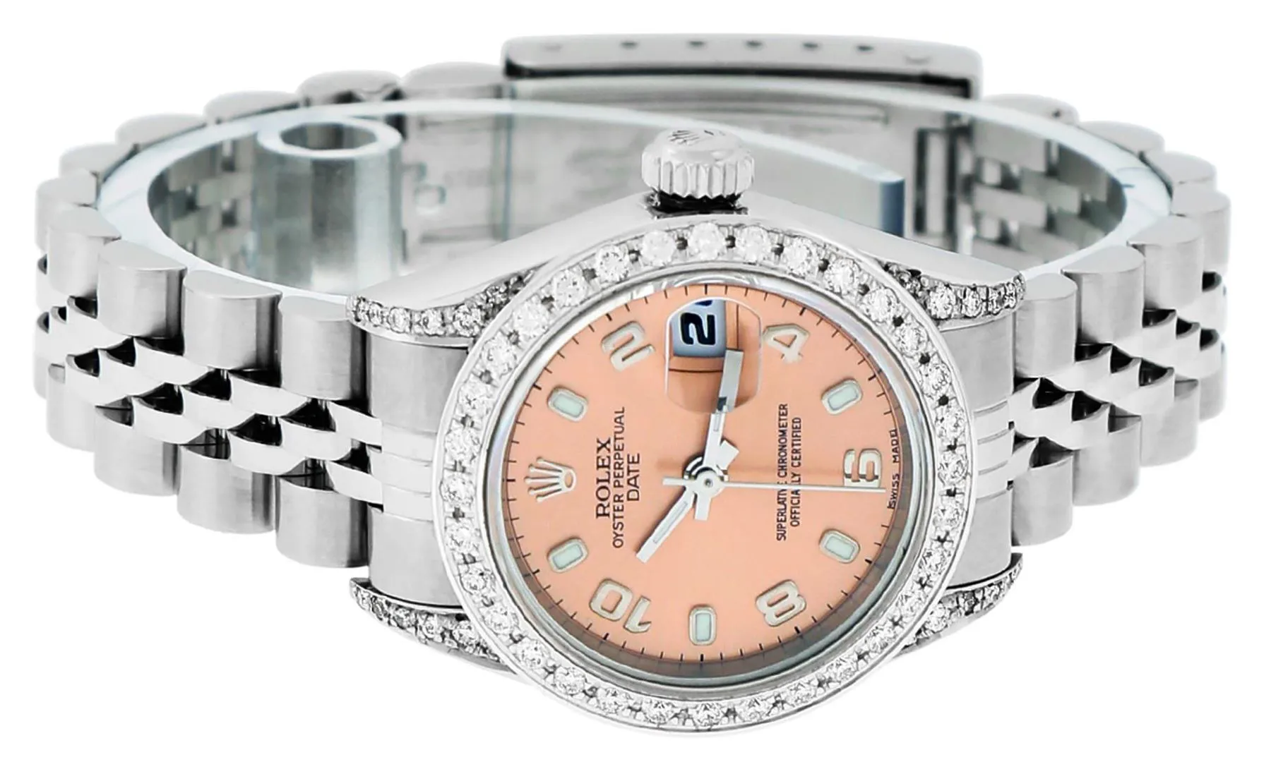 Rolex Date 26mm Stainless steel Salmon 2