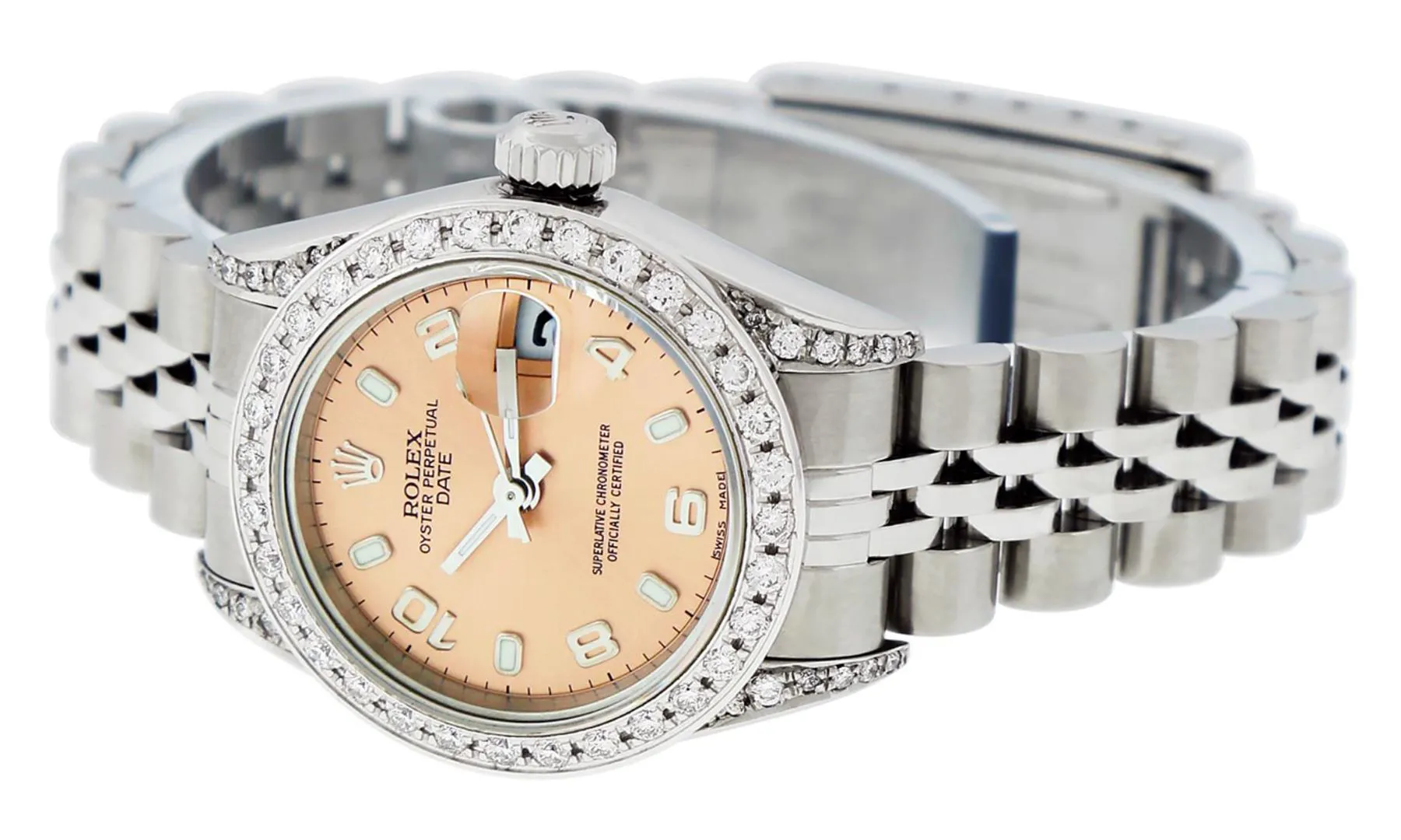 Rolex Date 26mm Stainless steel Salmon 7