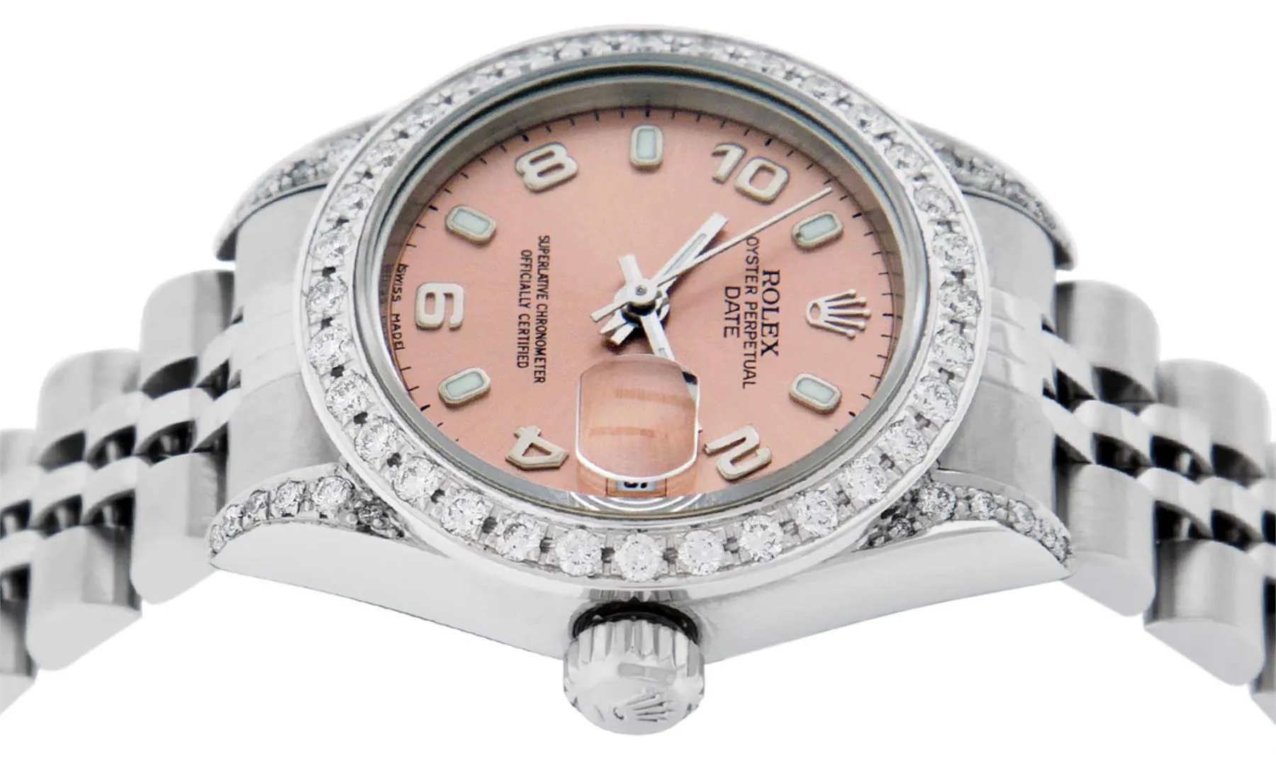 Rolex Date 26mm Stainless steel Salmon 8